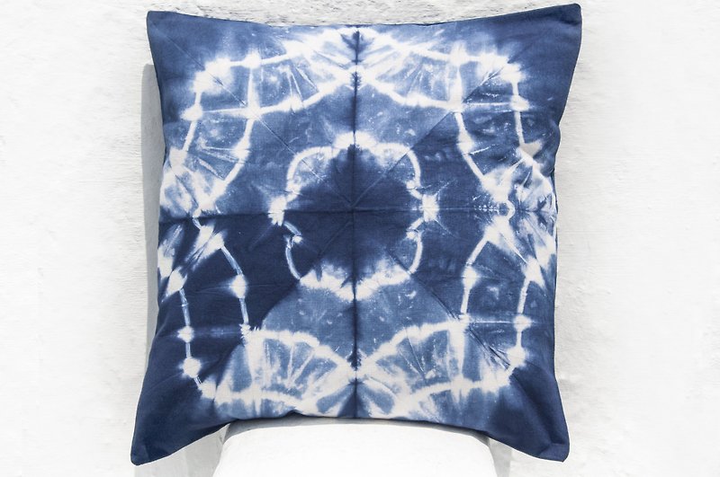 Blue dyed pillowcase/cotton pillowcase/printed pillowcase/indigo blue dyed pillowcase-blue dyed light - Pillows & Cushions - Cotton & Hemp Blue