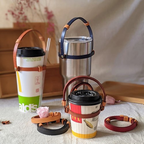 Slowalk 慢步奇想設計工作室 專利設計 手環 杯套 自由調整大小 冰霸杯到小咖啡杯皆可
