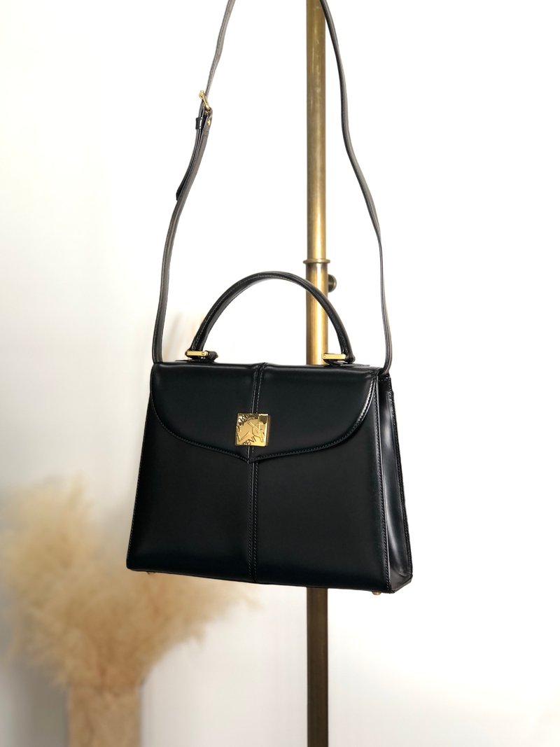 【 日本直送　名牌中古包 】Yves Saint Laurent  ショルダーバッグ ブラック YSLモチーフ レザー 2way ミニバッグ sd7ybz - 側背包/斜背包 - 真皮 黑色