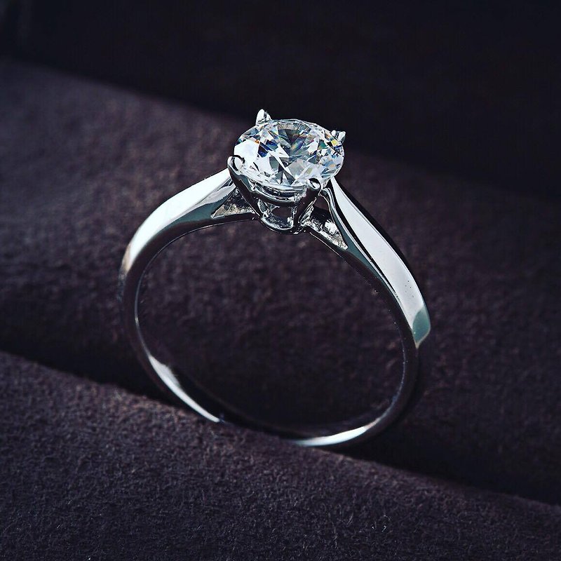 Frankness｜18K White Gold Diamond Wedding Ring BL1034｜ Rose Gold/Diamond Ring/Couple/Customized/Customized - แหวนคู่ - โลหะ สีเงิน