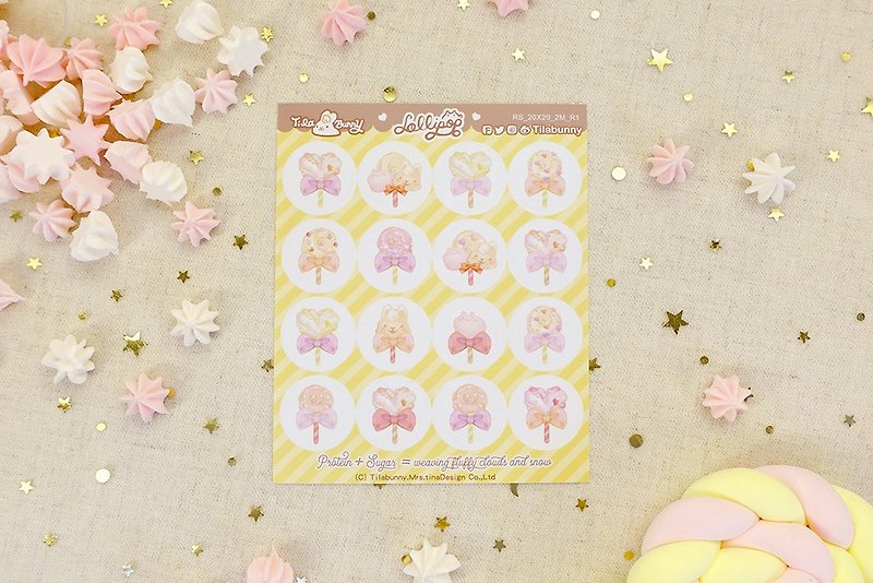 Stickers-Lollipop Bunny(Yellow) - Stickers - Paper Yellow