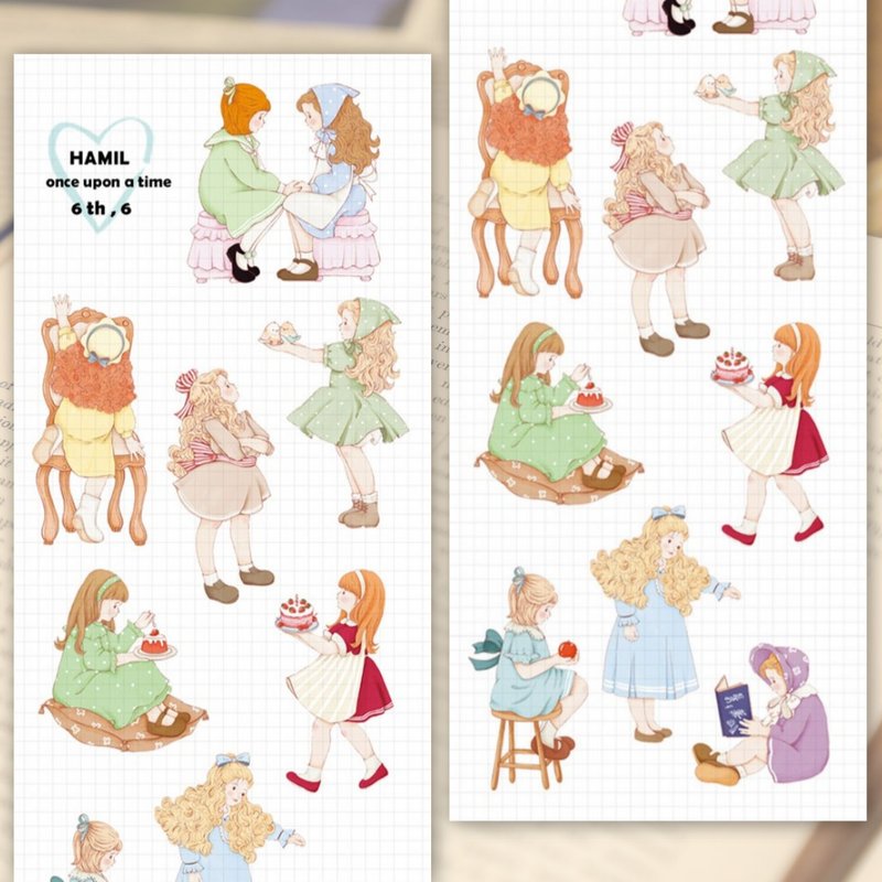 once upon a time 6 ver6 PET (hamil) Vintage Girl Lady Character Sticker - 貼紙 - 紙 多色