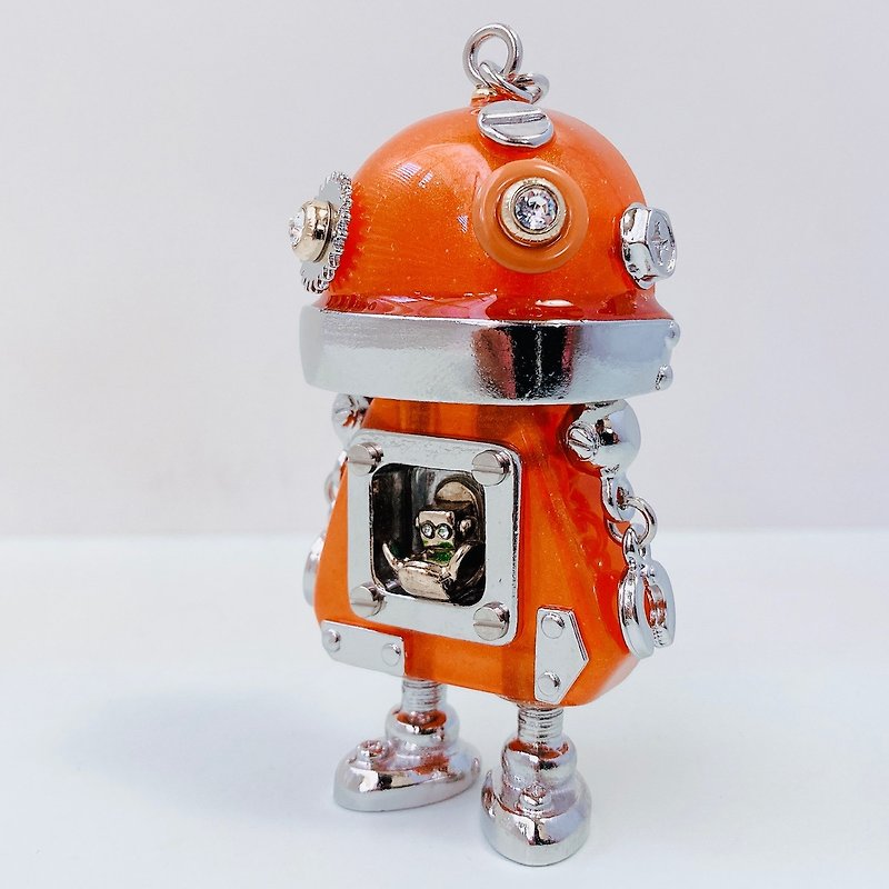 【Robot accessories】ロボットチャーム  キュン27 - キーホルダー・キーケース - プラスチック オレンジ