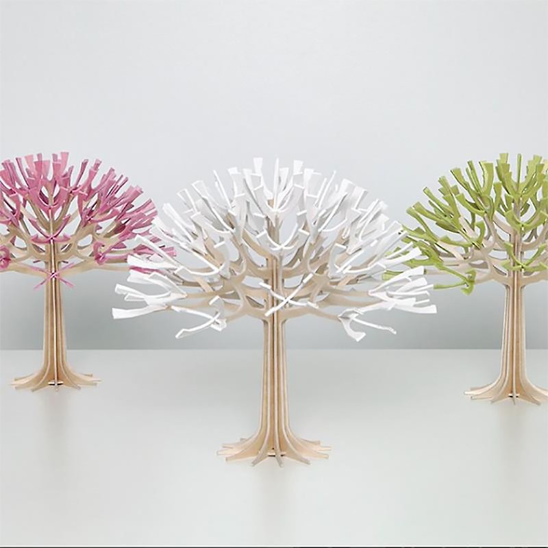 [Finnish] LOVI Leyi 3D three-dimensional puzzle birch decoration | gift - tree of the four seasons (22cm) - Items for Display - Wood Multicolor