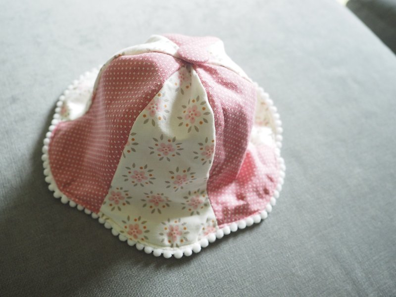 手作りのピンクの花パッチワークベビー/子供の帽子 - 帽子 - コットン・麻 ピンク