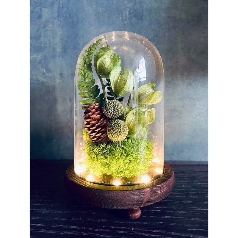 Green Shade Light/Eternal Flower Lamp Shade/Gift-Giving/Festival Gift/Comes with Gift Box and Small Card - Dried Flowers & Bouquets - Plants & Flowers Green