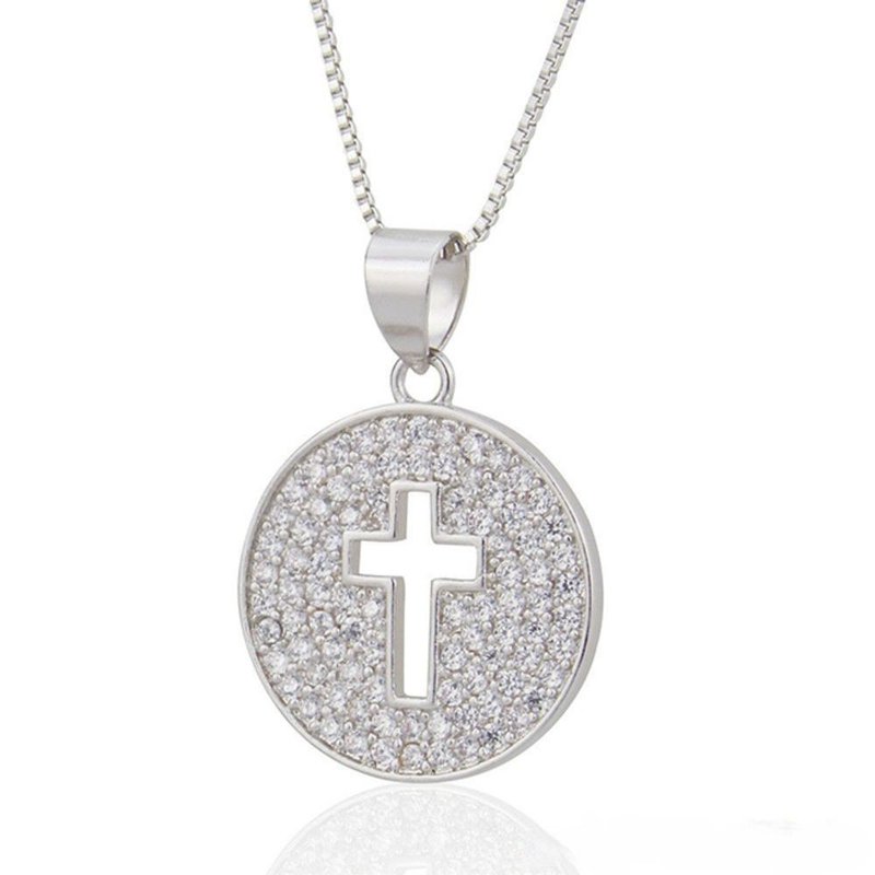【SoLight鹽青】鏤空圓盤十字架項鍊-銀 SL127 - 項鍊 - 其他材質 銀色