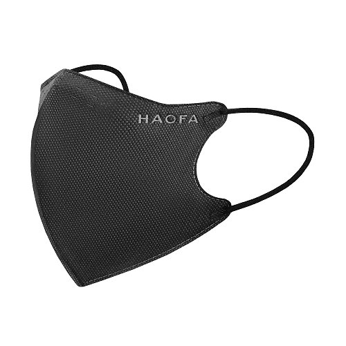 HAOFA立體口罩 (醫療N95)HAOFA氣密型99%防護立體醫療口罩活性碳款-霧黑碳(30入)