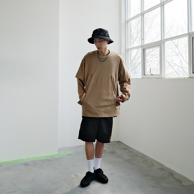 MOKACME 22SS 原創設計結構口袋寬松CITYBOY短袖 270g面料 (三色) - 男装 T 恤 - 棉．麻 