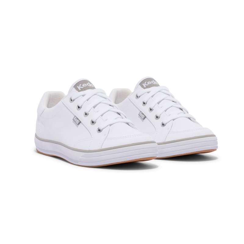 [Opening Celebration] KEDS CENTER III comfortable canvas versatile casual white shoes WF67050 - รองเท้าลำลองผู้หญิง - วัสดุอื่นๆ 