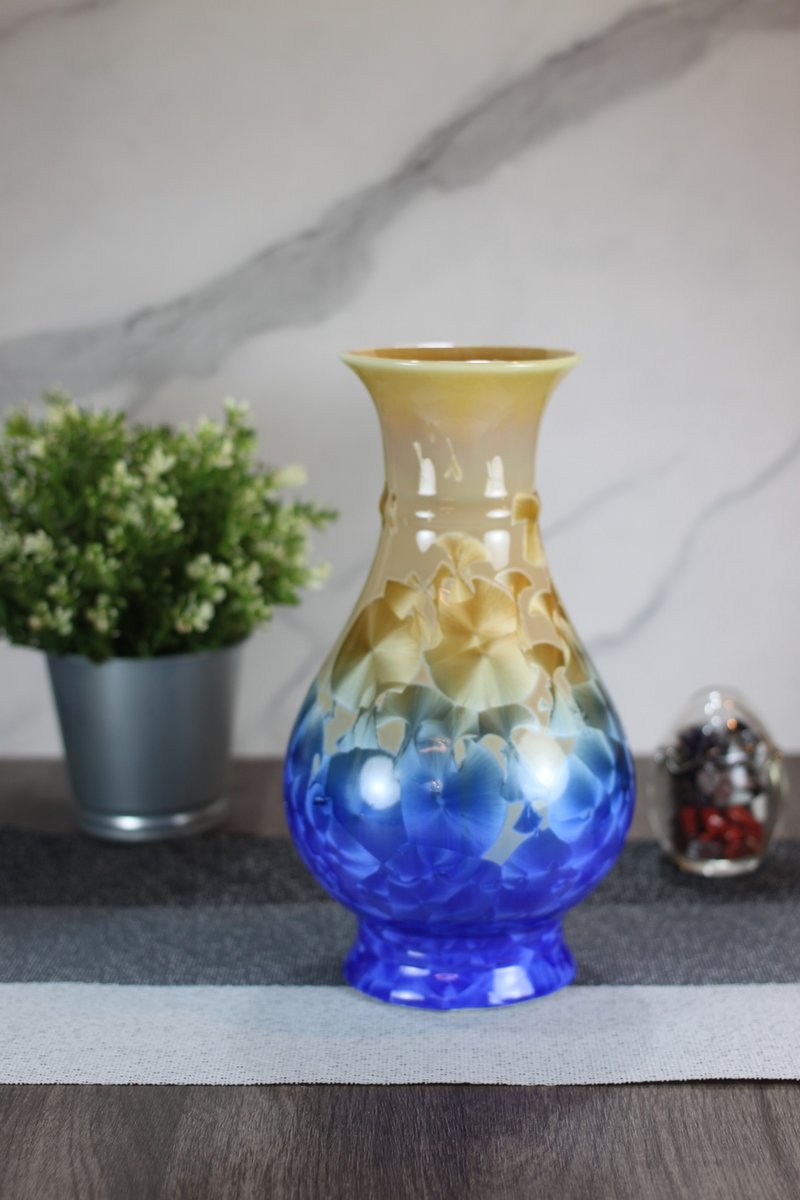 【送禮好物】高25cm 結晶釉 晶花 花瓶 鶯歌葉敏祥作品 - 花瓶/花器 - 瓷 