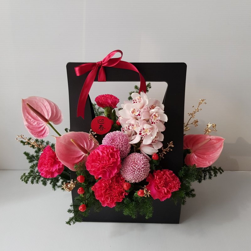 Flower Potted Flowers│Welcome Spring Crane Table Flowers│Congratulation Flower Gifts Home Decoration New Year Potted Flowers - Plants - Plants & Flowers Red