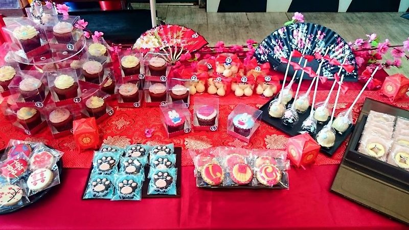 中國風古典婚禮Candy Bar - 蛋糕/甜點 - 新鮮食材 紅色