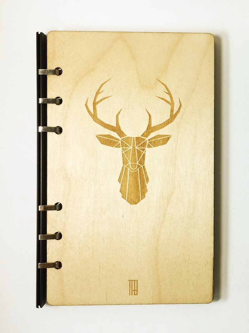 [TAB] portable wood texture notebook / elk / drawing / scrapbook / textual / wood / wood / hand / account / laser engraving / wedding small objects / calendar / calendar - สมุดบันทึก/สมุดปฏิทิน - ไม้ สีนำ้ตาล