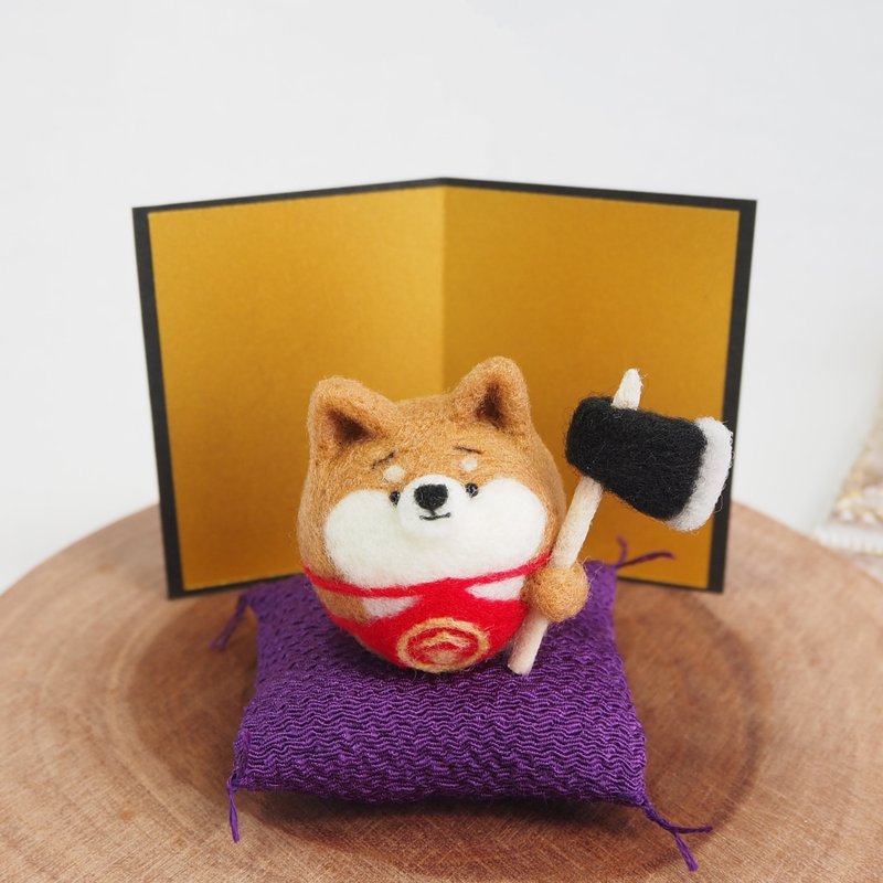 -端午の節句-まゆ柴犬金太郎(赤柴・黒柴・白柴)五月人形飾りセット　羊毛フェルト - 擺飾/家飾品 - 羊毛 紫色