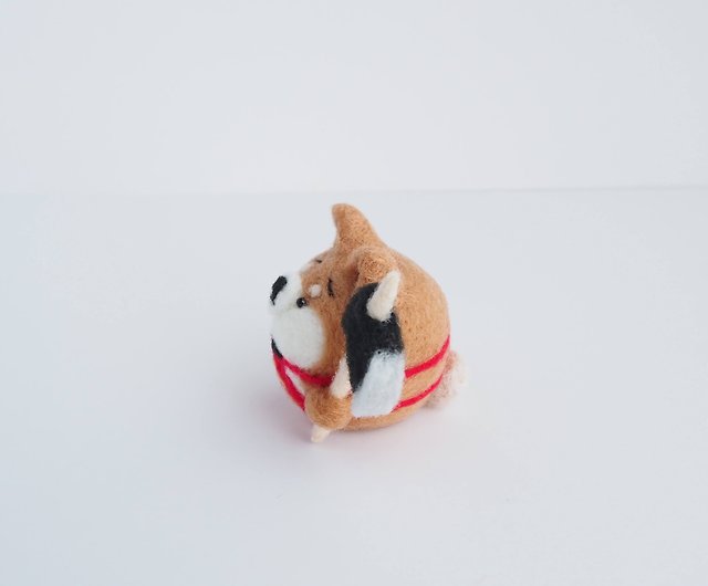 端午の節句-まゆ柴犬金太郎(赤柴・黒柴・白柴)五月人形飾りセット 羊毛