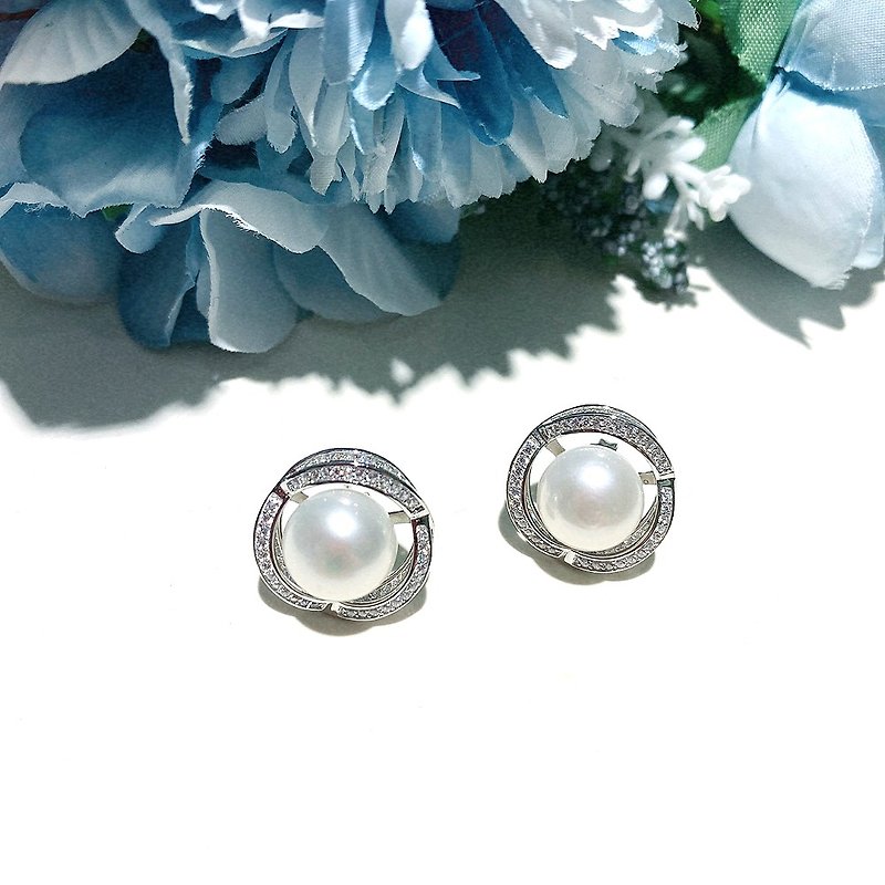 Freshwater Pearl Stud Earrings, 925 Sterling Silver, Pearl, Gemstones, Earrings - Earrings & Clip-ons - Sterling Silver Silver