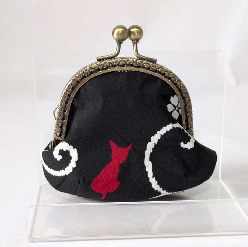 和服布料製成的零錢包 - 散紙包 - 其他材質 黑色