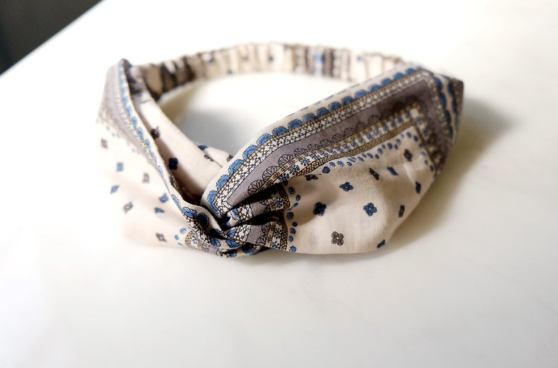 //Hairband//Spring Amoeba Pattern Light Blue - Hair Accessories - Cotton & Hemp Multicolor