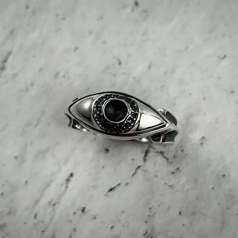 Fantasy Series [Eye Perception] 925 sterling silver ring (eye/pair ring/tail ring) - แหวนทั่วไป - เงินแท้ สีเงิน