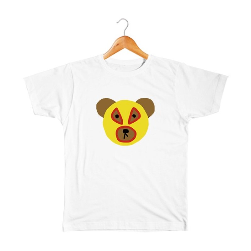 Wrestler Bear #2 kids T-shirt - เสื้อยืด - ผ้าฝ้าย/ผ้าลินิน ขาว
