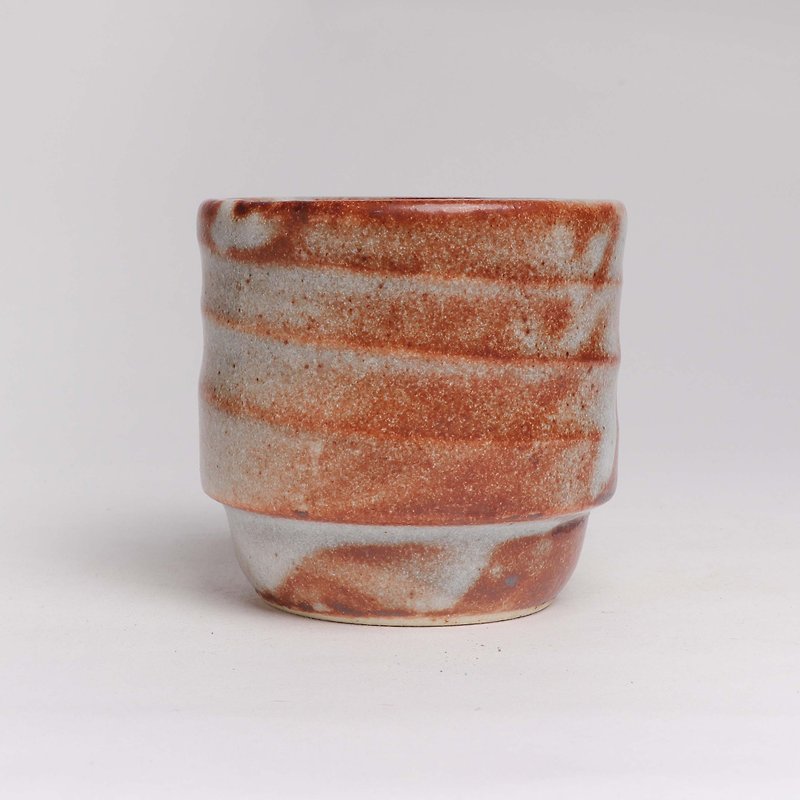 Mingya Kiln l Bamboo Chino Glaze Water Cup Tea Cup - ถ้วย - ดินเผา สีส้ม