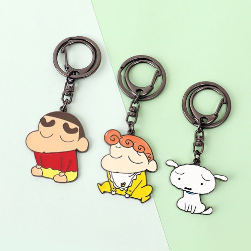 NORNS 蠟筆小新被罵了金屬鑰匙圈-Crayon Shin Chan 公仔吊飾 小葵 小白