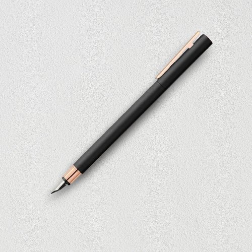 文聚 【Faber-Castell】NEO Slim 黑沙袖珍帝黃金鋼筆-EF尖 免費刻字