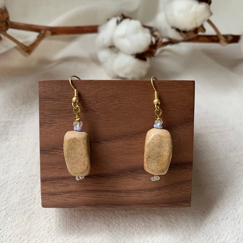 Terracotta Beads Earrings 1 - ต่างหู - ดินเผา 