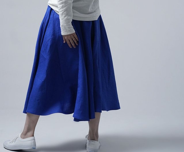Linen Skirt リネン サーキュラースカート/ ウルトラマリン s002f-umn1 ...