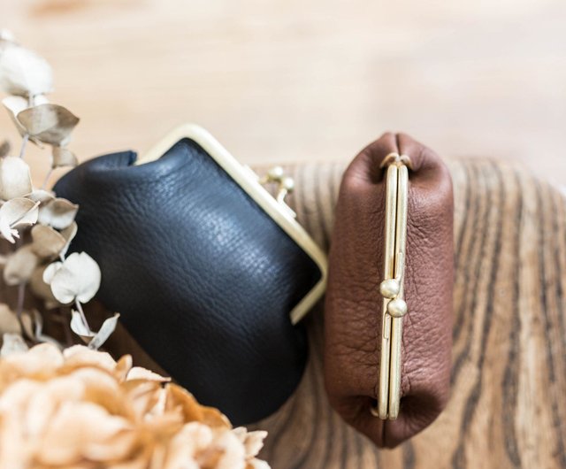 鹿皮　鹿　革　鹿革　がま口　がま口財布 印伝 日本製 鹿革 牛革 財布 がま口 コンパクト 小銭入れ かぶせ