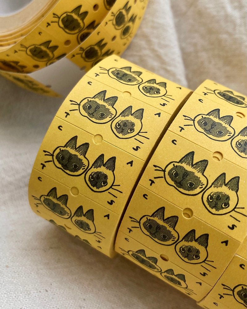Seal Point Cats - mini stickers roll - สติกเกอร์ - กระดาษ สีเหลือง