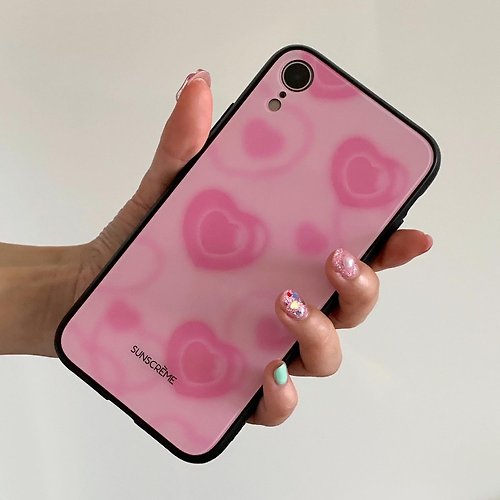sunscreme MADE TO ORDER 7 DAYS - PINK HEART PHONE CASE