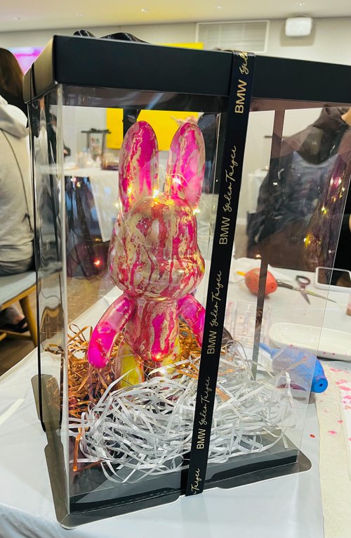 蓁Jhen Art Studio 酒精墨水創作館 【生日禮物】【交換禮物】酒精墨水流體兔.客製化訂製.全臺獨家