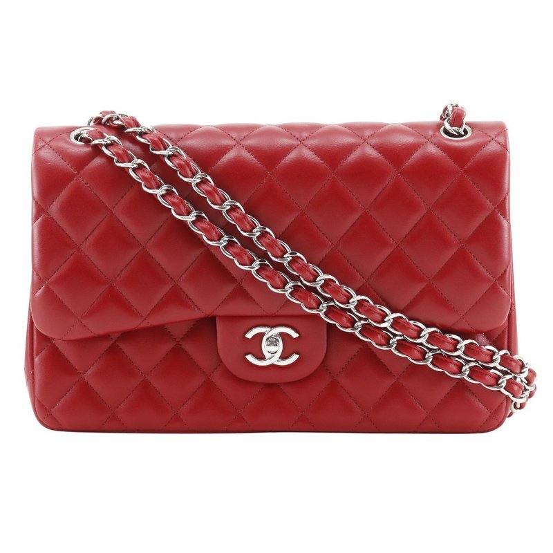 【日本直送】シャネル CHANEL デカマトラッセ30 ショルダーバッグ クラシック ラージチェーン ダブルフラップ A58600 ラムスキン 赤 【中古】 - 側背包/斜背包 - 真皮 紅色