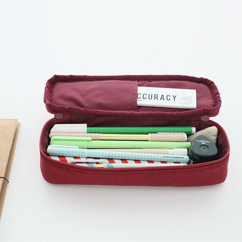 Livework-small indeed lucky pocket pen holder Ver.3- brick red, LWK37996 - กล่องดินสอ/ถุงดินสอ - ผ้าฝ้าย/ผ้าลินิน สีแดง