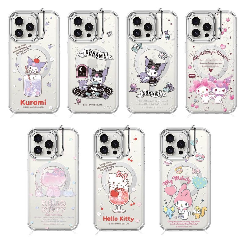 Sanrio iPhone 16 series military-standard anti-fall invisible stand magnetic phone case-multiple pictures available 2 - Phone Cases - Other Materials Multicolor