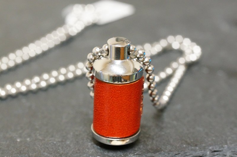 Leather Aroma Jar - Necklaces - Stainless Steel 