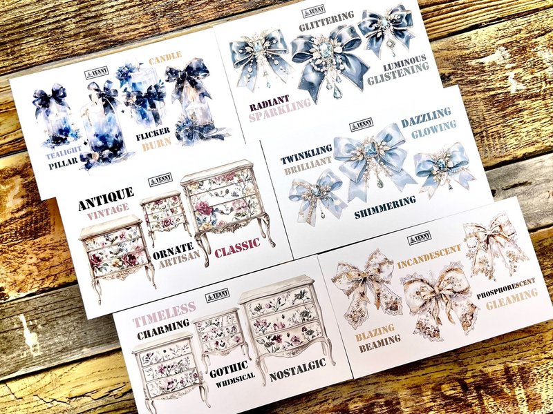 (special paper 6 types 5pcs single pack) object 6 types - 貼紙 - 紙 多色