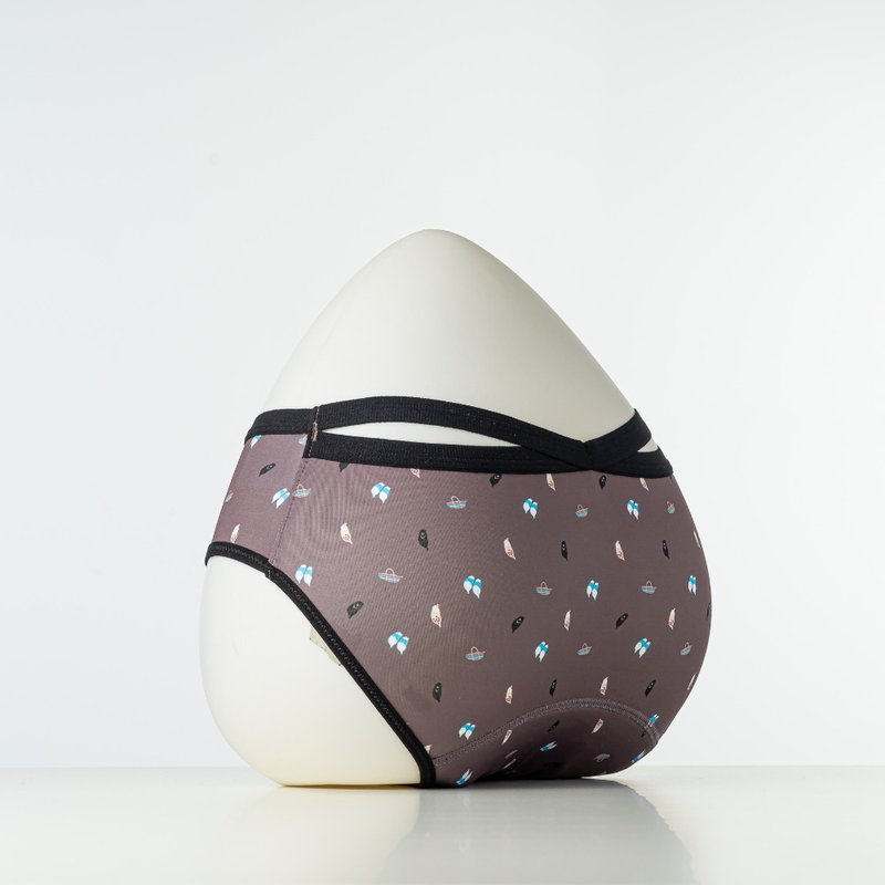 [Left Second Design X Moon Pants] Treasure Island Style - Daily Use Taiwan Image Chocolate Coffee Mid Waist Moon Pants - ของใช้ส่วนตัวผู้หญิง - วัสดุอื่นๆ สีนำ้ตาล