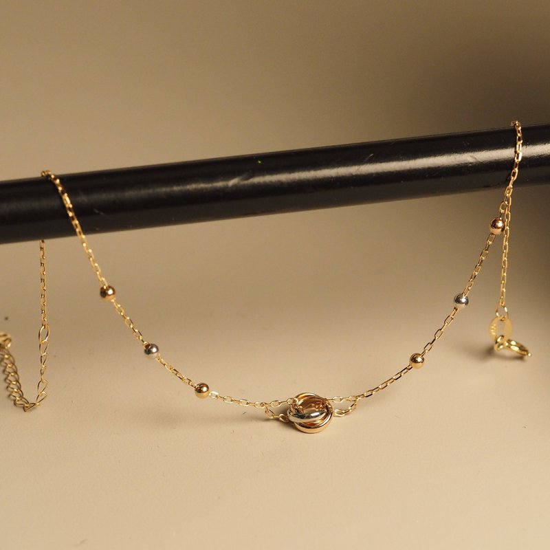 18K金三色愛心結手鏈18K Gold The Tri-Colored Love Knot Bracel - 手鍊/手環 - 貴金屬 