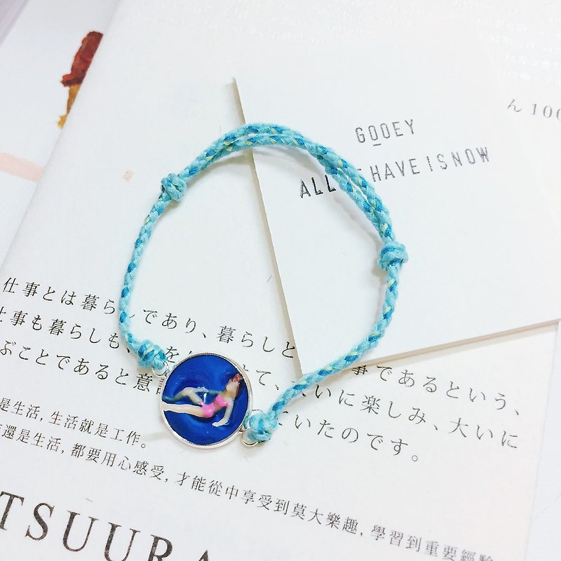 Floating sea bracelet / custom / gift / cute / three-dimensional / - สร้อยข้อมือ - ผ้าฝ้าย/ผ้าลินิน สีน้ำเงิน