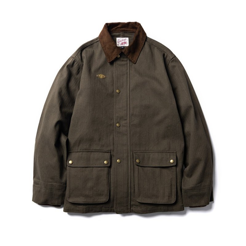 Hunting Jacket - 橄欖 Olive - 男夾克/外套 - 棉．麻 