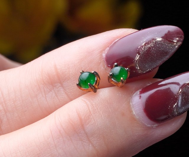 本翡翠A貨 S925銀 グアテマラ産 氷辣緑色 ジェイダイト