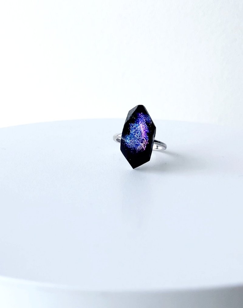 Frames ring /crystals/ Night on the Galactic Railroad 5-a/silver925 - แหวนทั่วไป - เงินแท้ สีน้ำเงิน