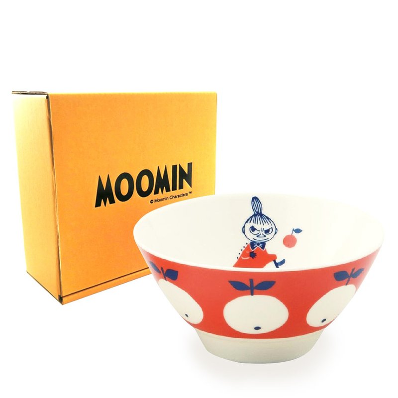 【Japanese Yamaka】moomin painted ceramic bowl gift box 1 (MM032-312) - ถ้วยชาม - เครื่องลายคราม ขาว