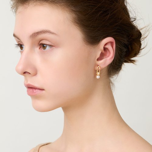 ARTISMI 獨特珍珠耳環 925銀厚鍍18K金 Merge Pearl Earring
