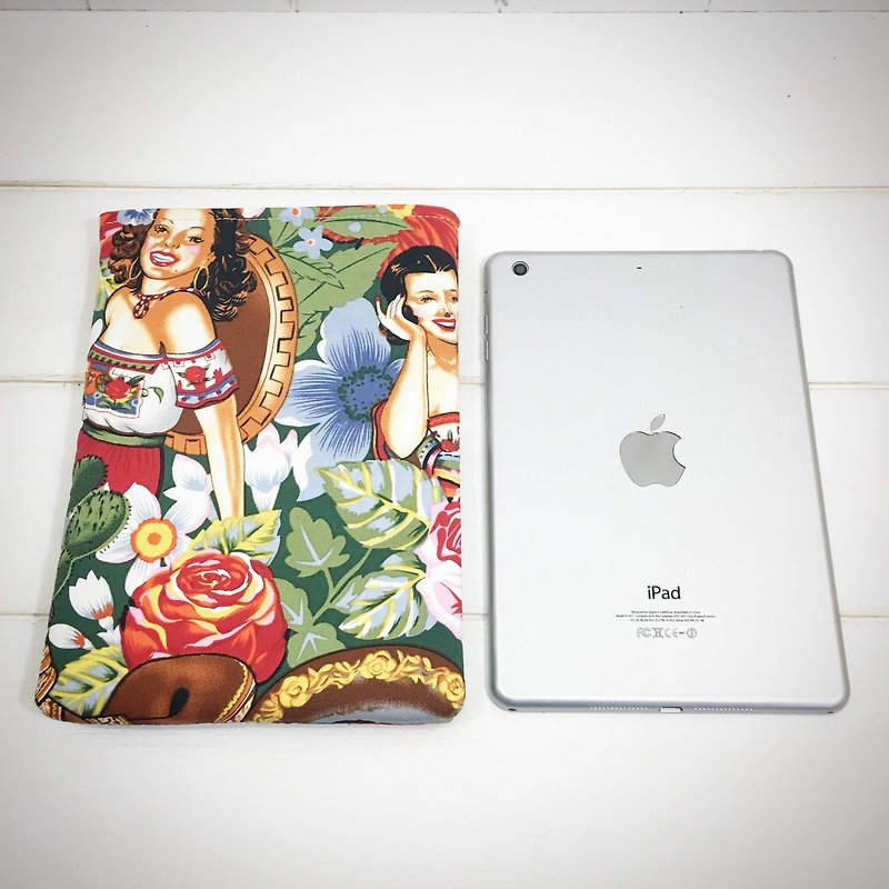 |R• | The fastest iPad | Mexican country girl | U-shaped flat bag / flat protective cover | 7.9吋 - เคสแท็บเล็ต - ผ้าฝ้าย/ผ้าลินิน 