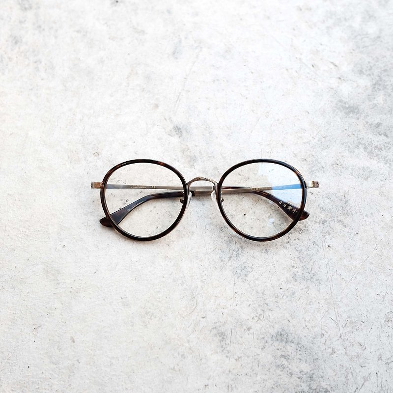 [Objective Programmes firm] Korea retro big round glasses frame titanium frame tortoiseshell - กรอบแว่นตา - วัสดุอื่นๆ สีนำ้ตาล
