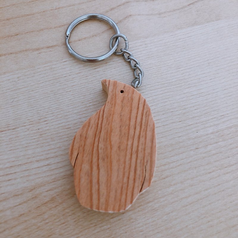 企鵝檜木鑰匙圈 - 鑰匙圈/鎖匙扣 - 木頭 咖啡色